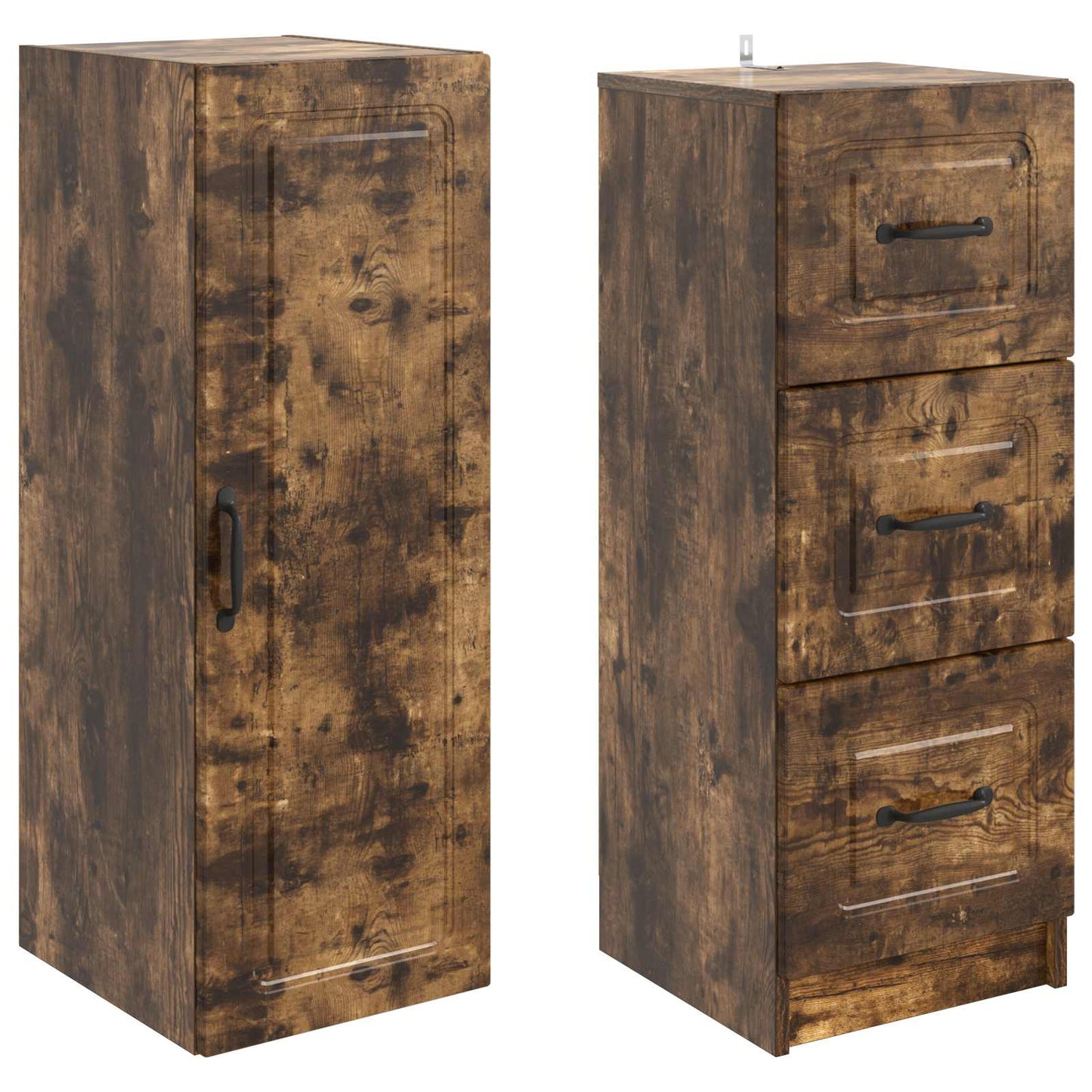 Cabinet Set 2 pcs 33 x 34.5 x 87 cm Engineered Wood Smoked Oak
