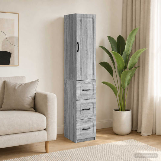 Cabinet Set 2 pcs Grey Sonoma 33 x 34.5 x 87 cm Engineered Wood