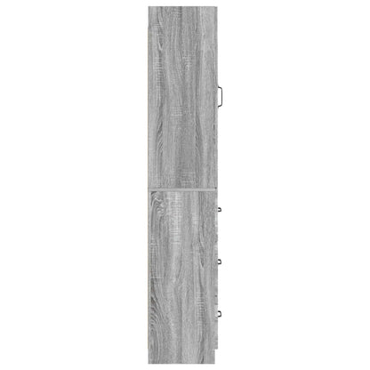 Cabinet Set 2 pcs 33 x 34.5 x 87 cm Engineered Wood Grey Sonoma