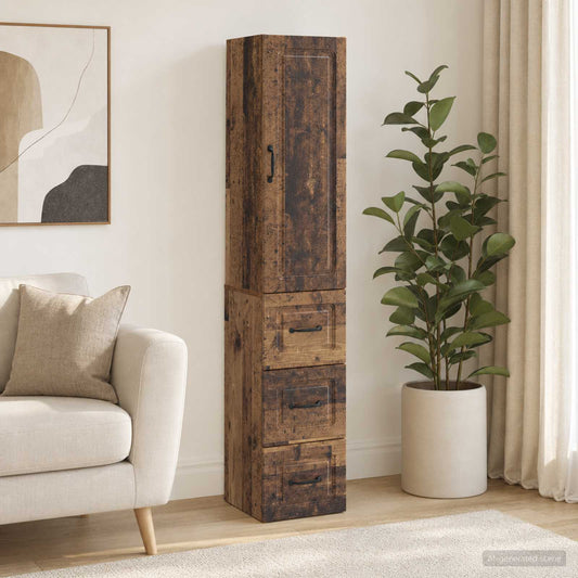 Cabinet Set 2 pcs Old Wood 33 x 34.5 x 87 cm Engineered Wood
