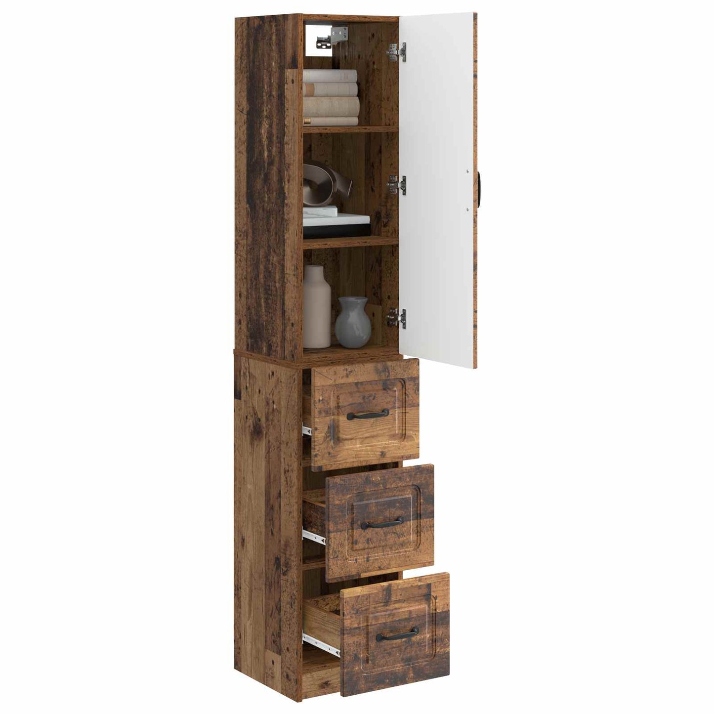 Cabinet Set 2 pcs Old Wood 33 x 34.5 x 87 cm Engineered Wood