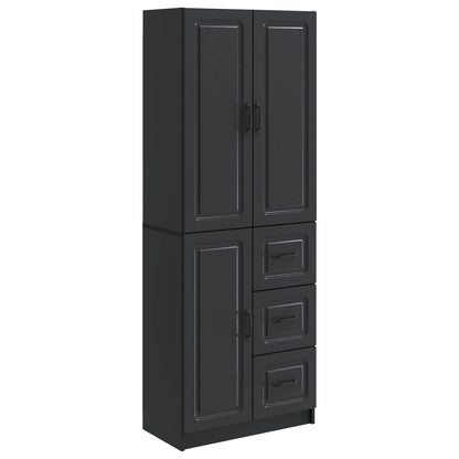 Cabinet Set 2 pcs Black Engineered Wood