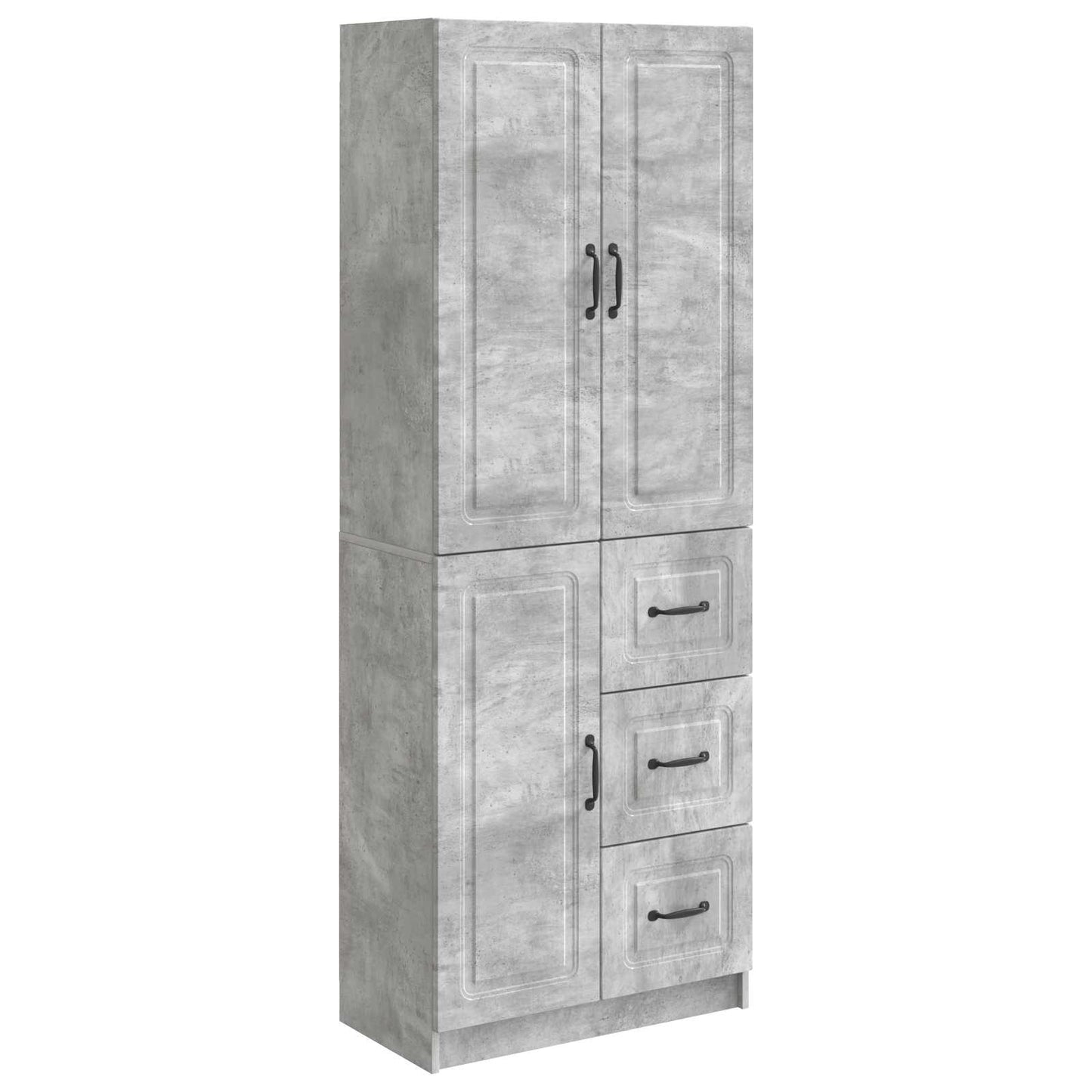 Cabinet Set 2 pcs Concrete Grey Engineered Wood