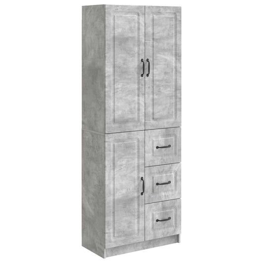 Cabinet Set 2 pcs Concrete Grey Engineered Wood