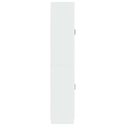 Cabinet Set 2 pcs High Gloss White Engineered Wood