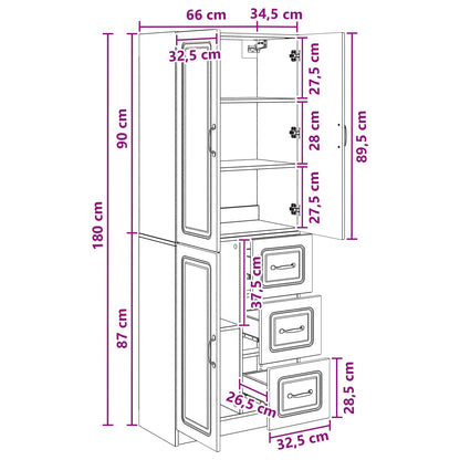 Cabinet Set 2 pcs Grey Sonoma Engineered Wood