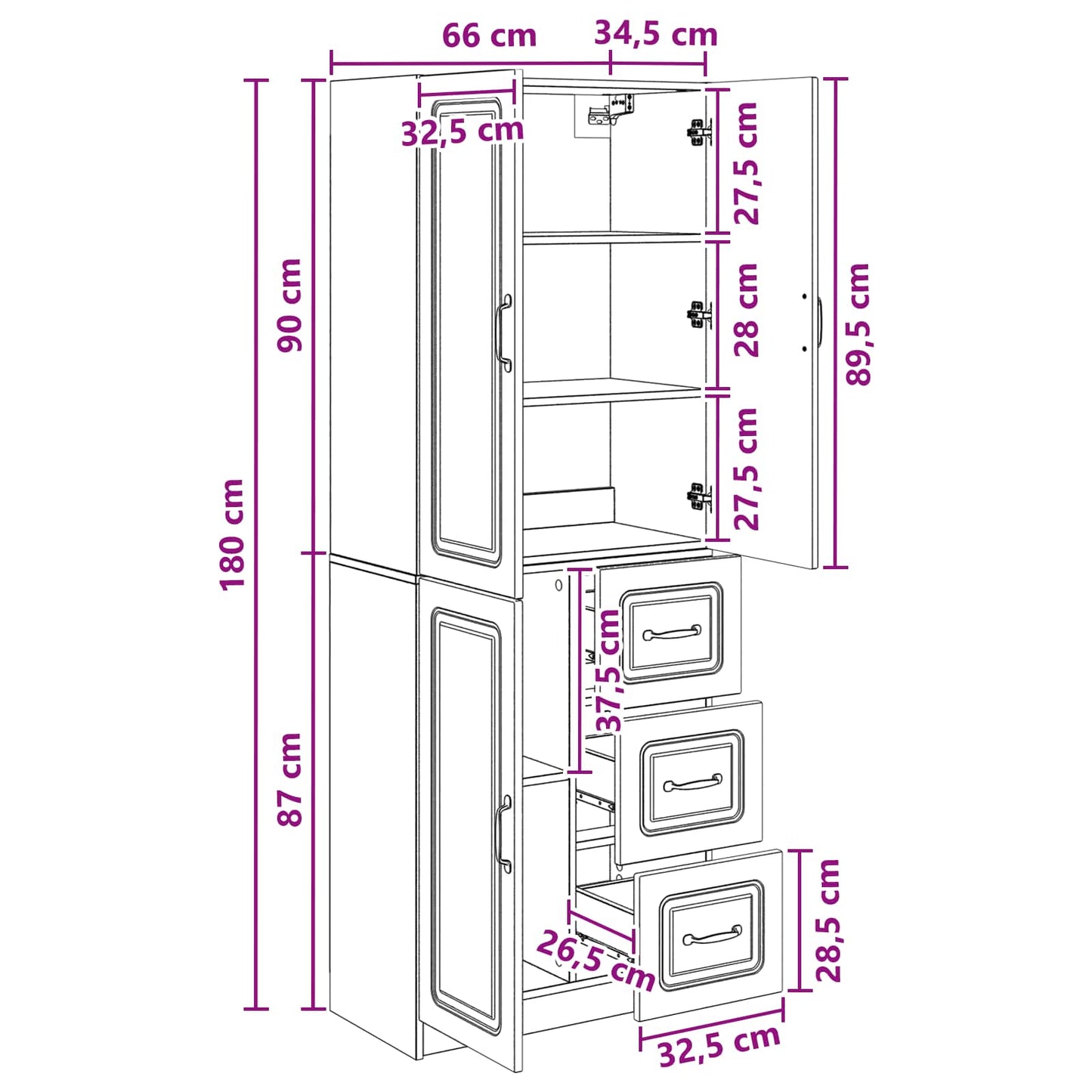 Cabinet Set 2 pcs Artisan Oak Engineered Wood