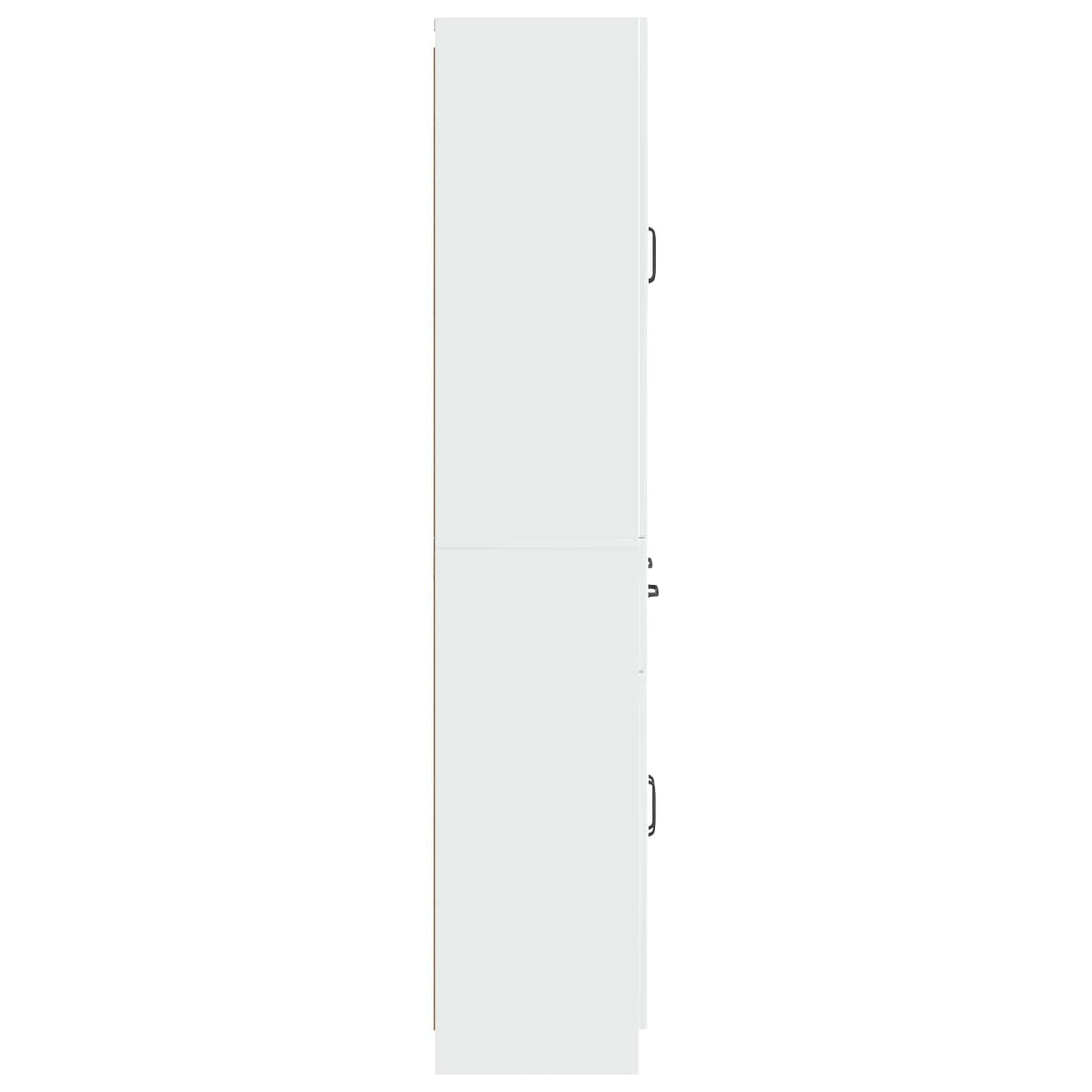 Cabinet Set 2 pcs High Gloss White Engineered Wood