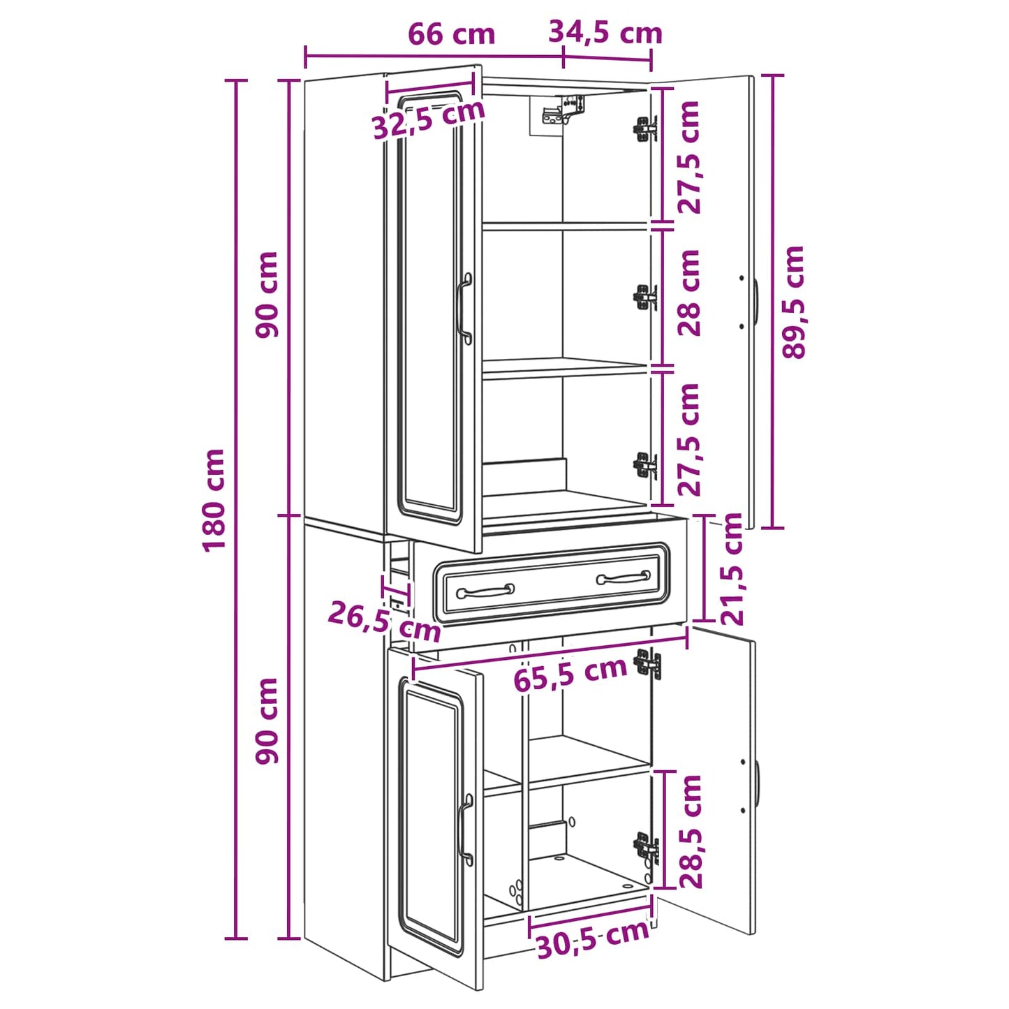Cabinet Set 2 pcs Smoked Oak Engineered Wood