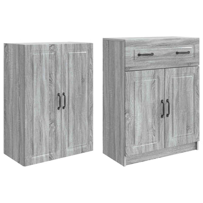 Cabinet Set 2 pcs Grey Sonoma Engineered Wood