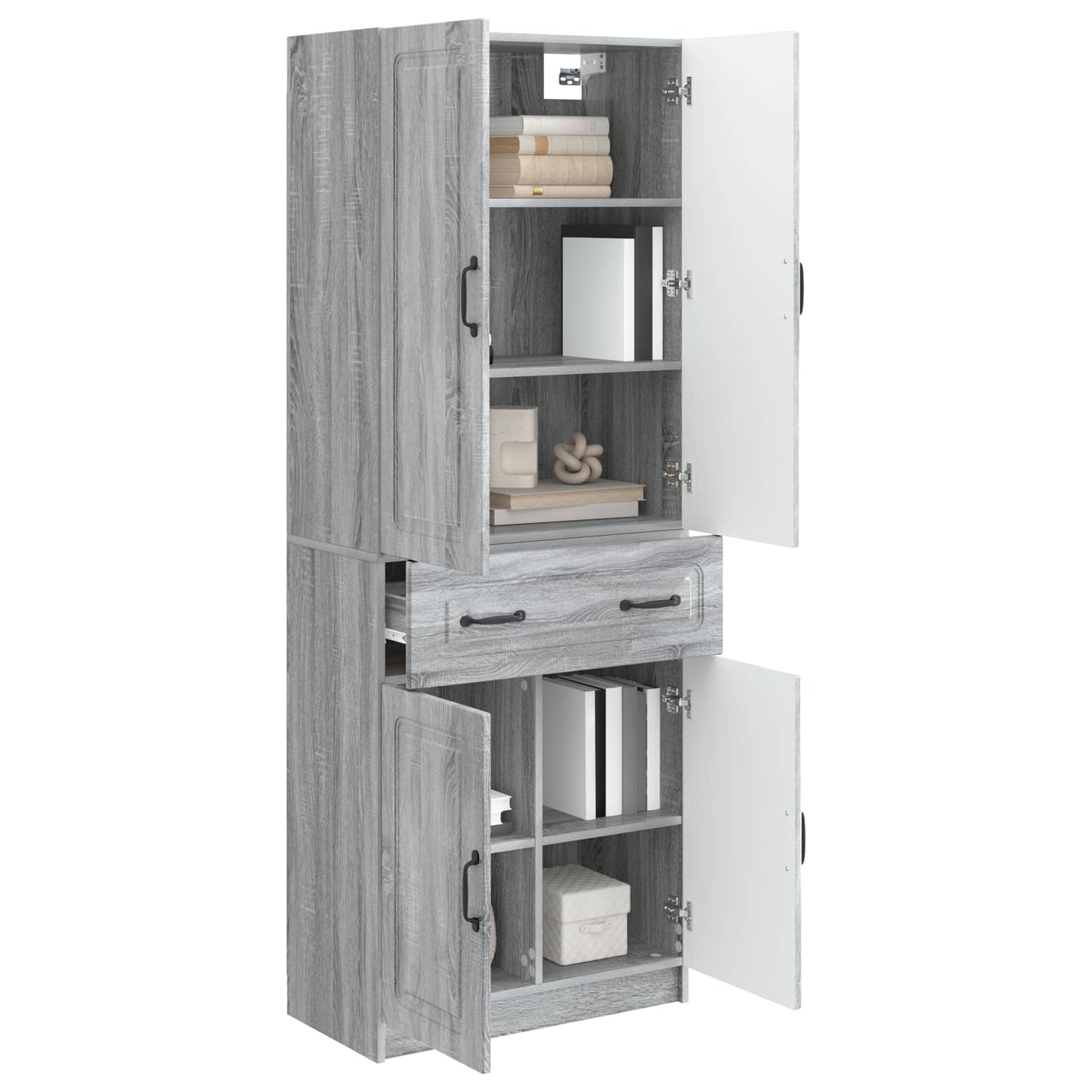 Cabinet Set 2 pcs Grey Sonoma Engineered Wood