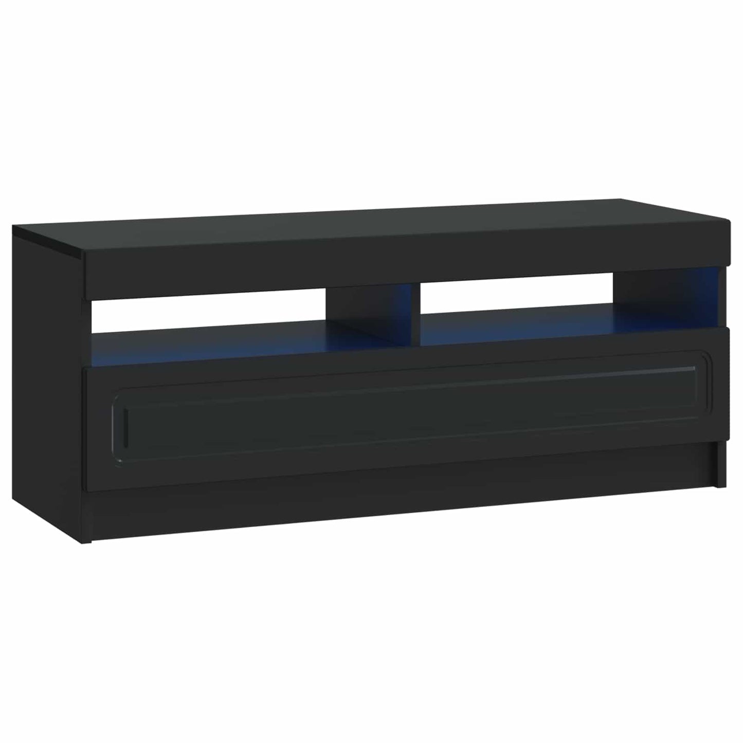5 Piece LED TV Cabinet Black Engineered Wood