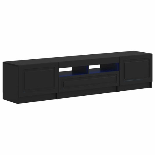 LED TV Cabinet UTRECHT 3 pcs Black Engineered Wood