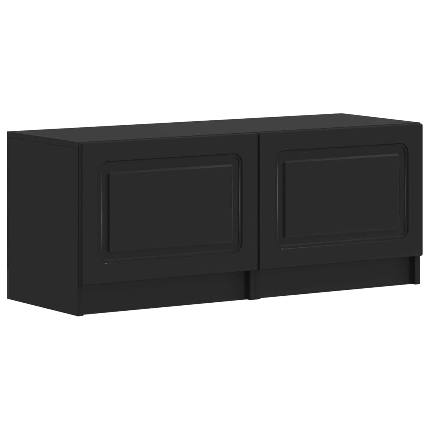 5 Piece LED TV Cabinet Black Engineered Wood