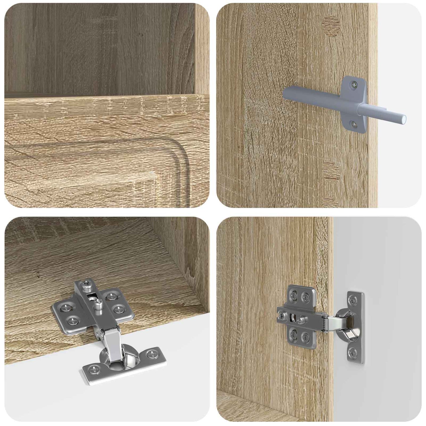 5 Piece LED TV Cabinet Sonoma Oak Engineered Wood