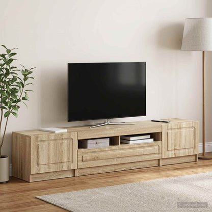 5 Piece LED TV Cabinet Sonoma Oak Engineered Wood