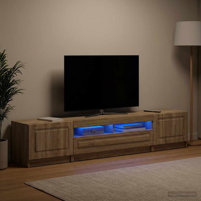 5 Piece LED TV Cabinet Sonoma Oak Engineered Wood