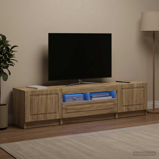LED TV Cabinet UTRECHT 3 pcs Sonoma Oak Engineered Wood