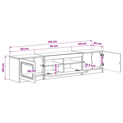 5 Piece LED TV Cabinet Sonoma Oak Engineered Wood