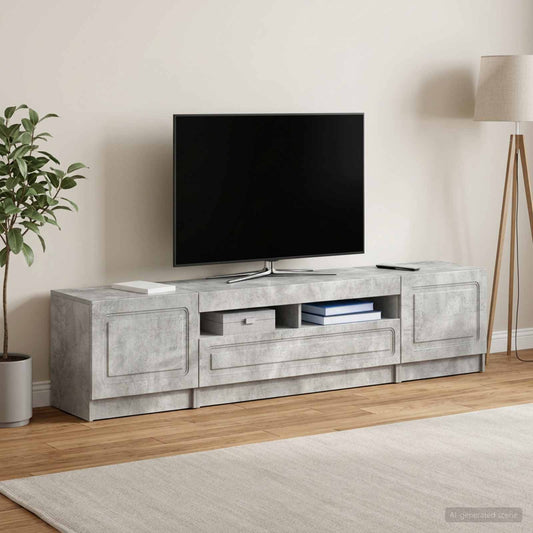LED TV Cabinet UTRECHT 3 pcs Concrete Grey Engineered Wood