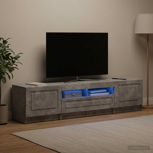 LED TV Cabinet UTRECHT 3 pcs Concrete Grey Engineered Wood