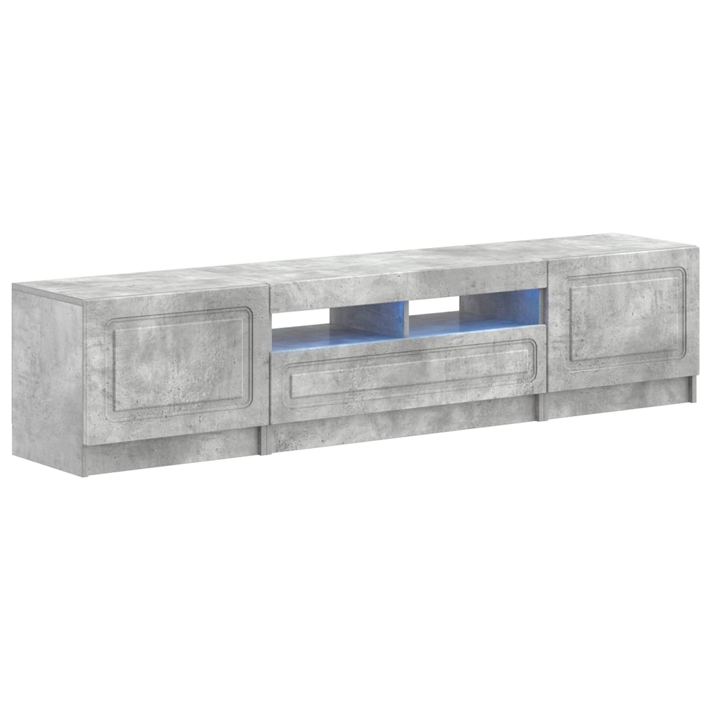 5 Piece LED TV Cabinet Concrete Grey Engineered Wood
