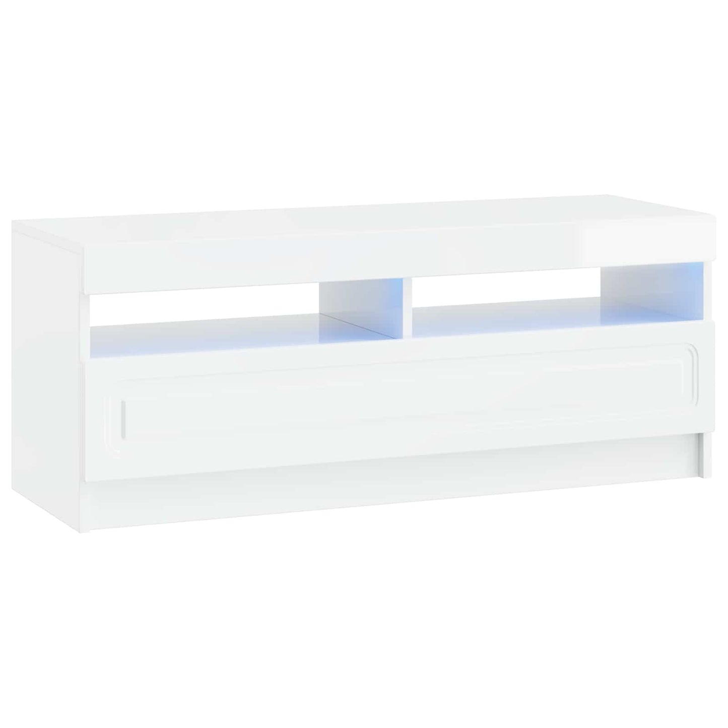 5 Piece LED TV Cabinet High Gloss White Engineered Wood
