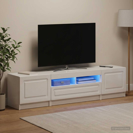 LED TV Cabinet UTRECHT 3 pcs High Gloss White Engineered Wood