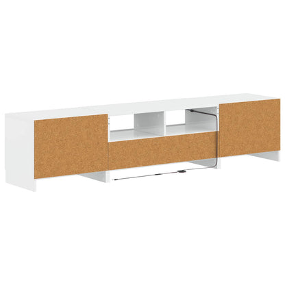 5 Piece LED TV Cabinet High Gloss White Engineered Wood
