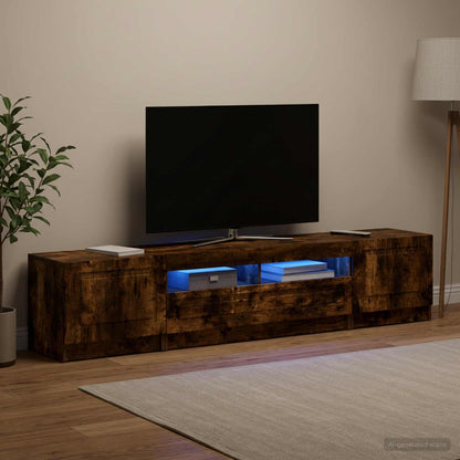 5 Piece LED TV Cabinet Smoked Oak Engineered Wood