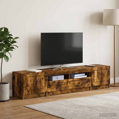 5 Piece LED TV Cabinet Smoked Oak Engineered Wood