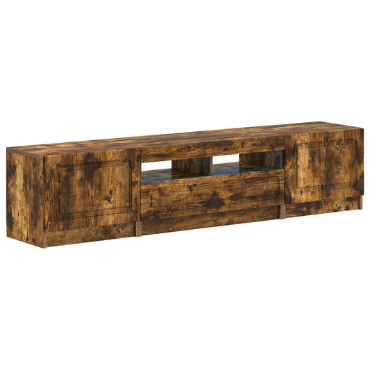 LED TV Cabinet UTRECHT 3 pcs Smoked Oak Engineered Wood