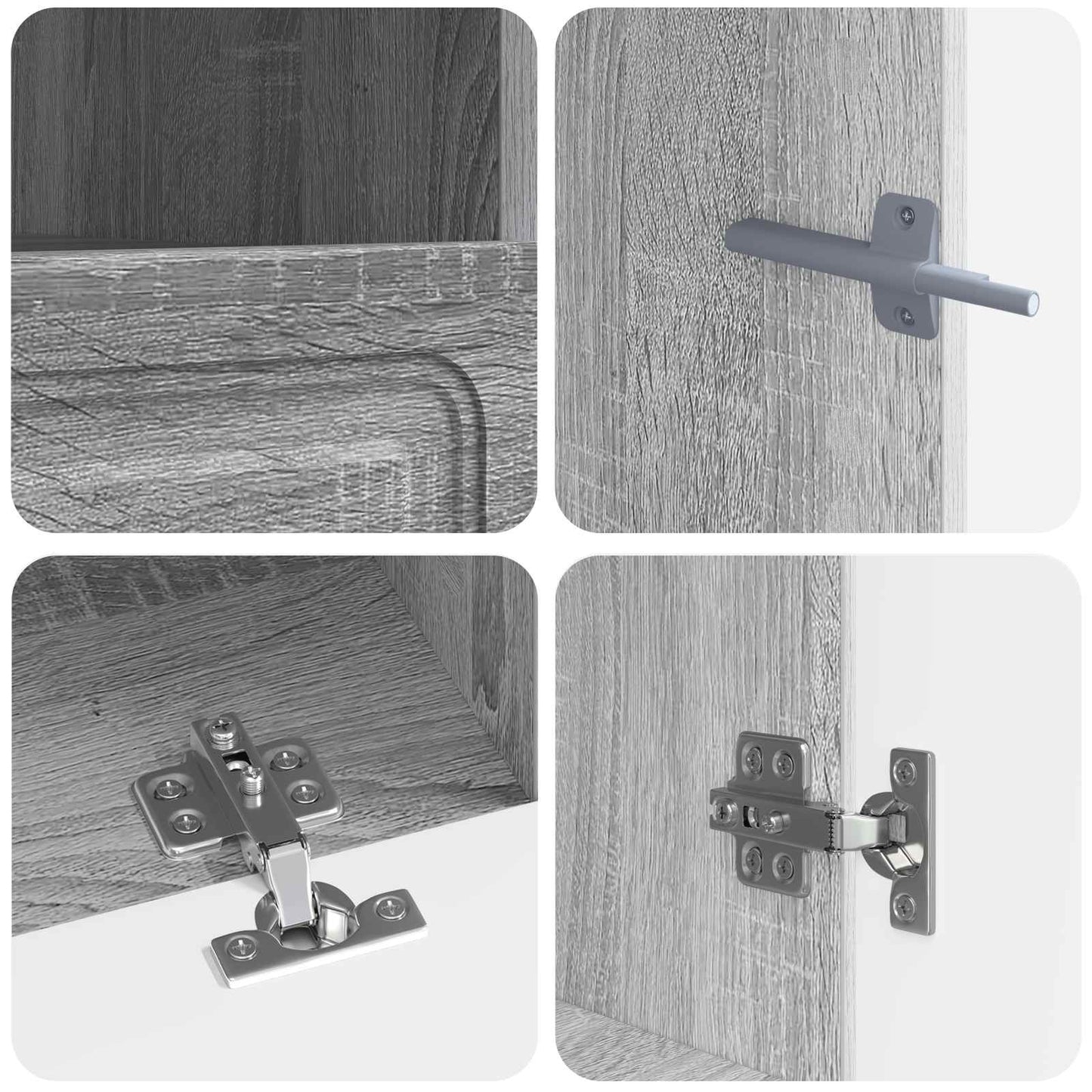 5 Piece LED TV Cabinet Grey Sonoma Engineered Wood