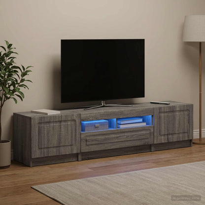 5 Piece LED TV Cabinet Grey Sonoma Engineered Wood