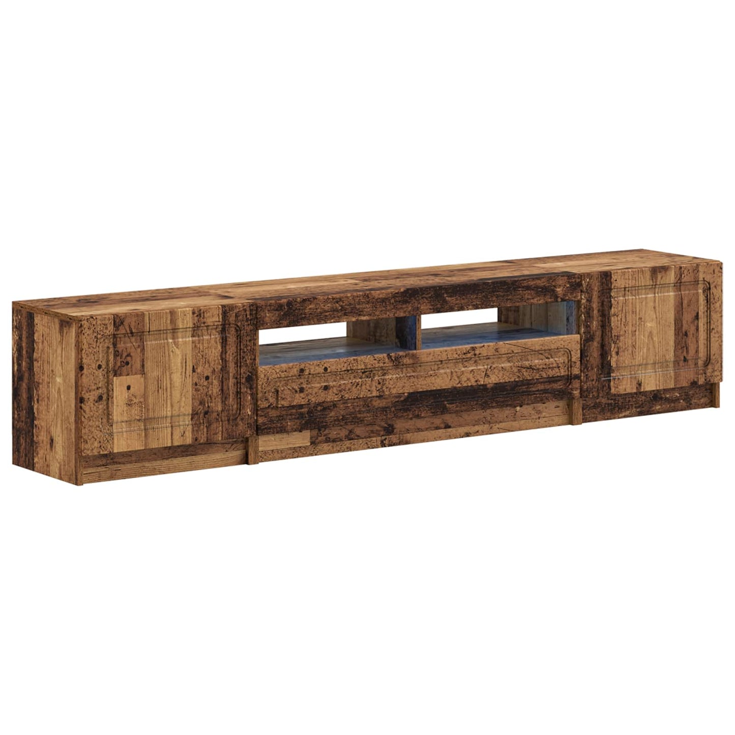 5 Piece LED TV Cabinet Old Wood Engineered Wood