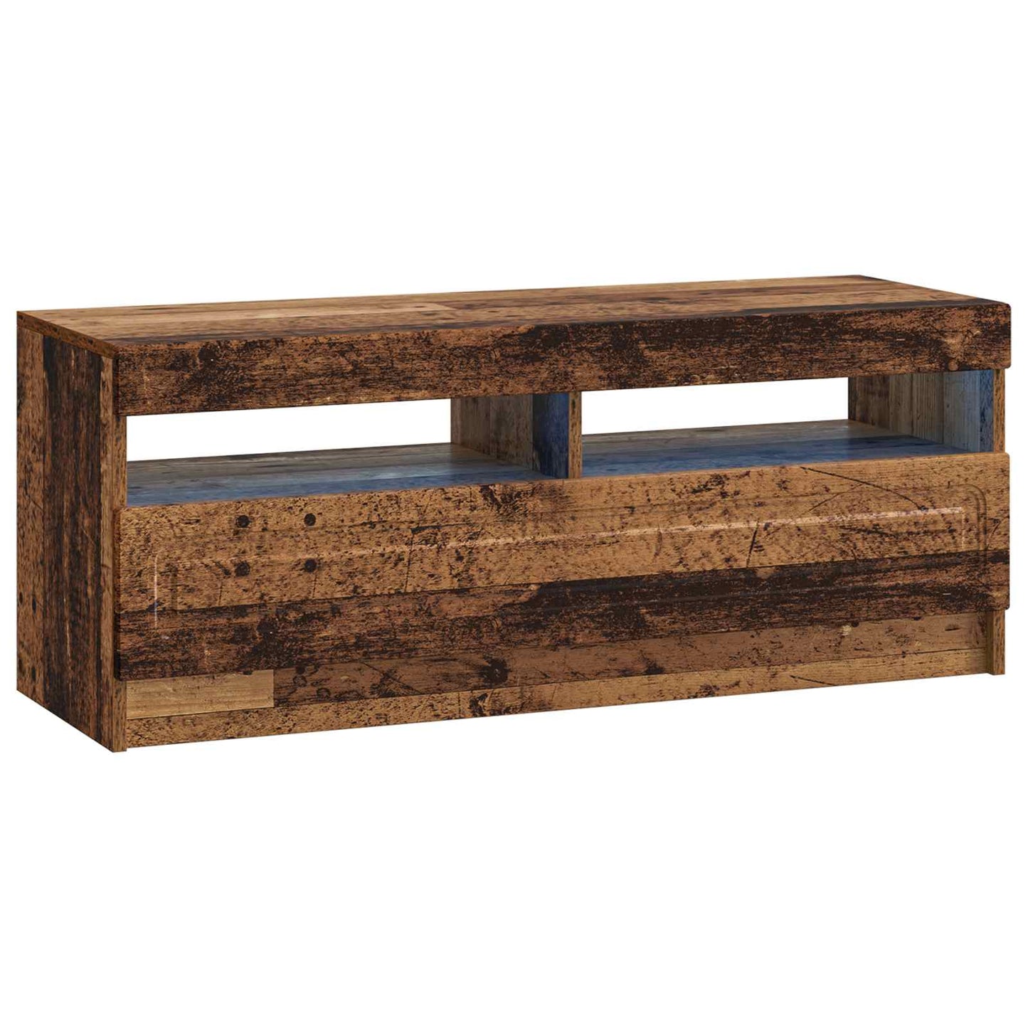 5 Piece LED TV Cabinet Old Wood Engineered Wood