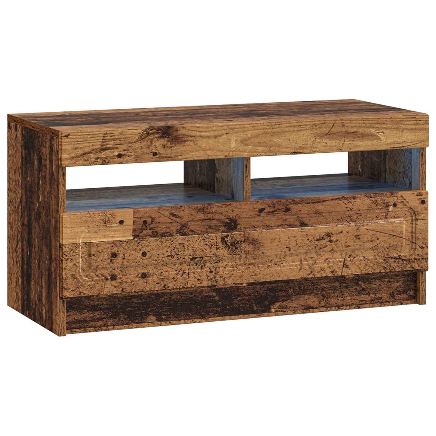 5 Piece LED TV Cabinet Old Wood Engineered Wood
