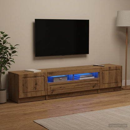 5 Piece LED TV Cabinet Artisan Oak Engineered Wood