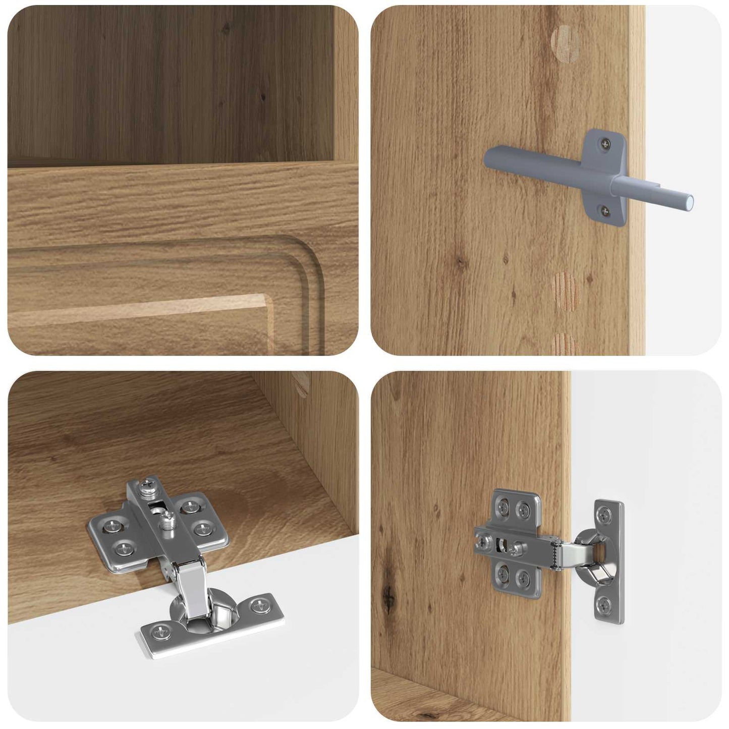 5 Piece LED TV Cabinet Artisan Oak Engineered Wood