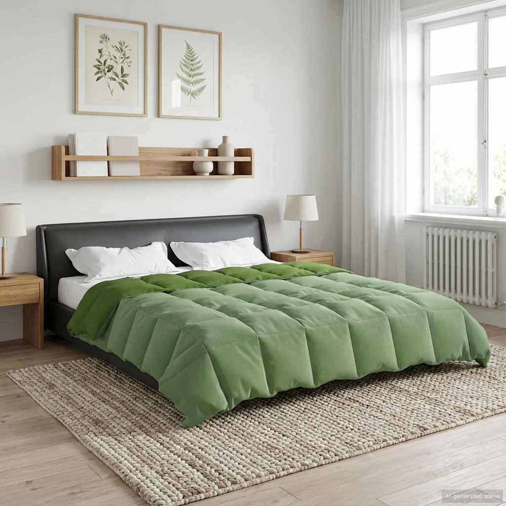 Full Year Duvet Quilted Green 200 x 220 cm Microfiber