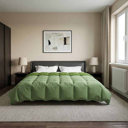 Full Year Duvet Quilted Green 200 x 220 cm Microfiber
