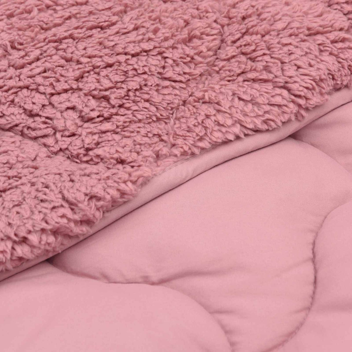 Winter Duvet Pink 140 x 220 cm Microfiber and Teddy fleece