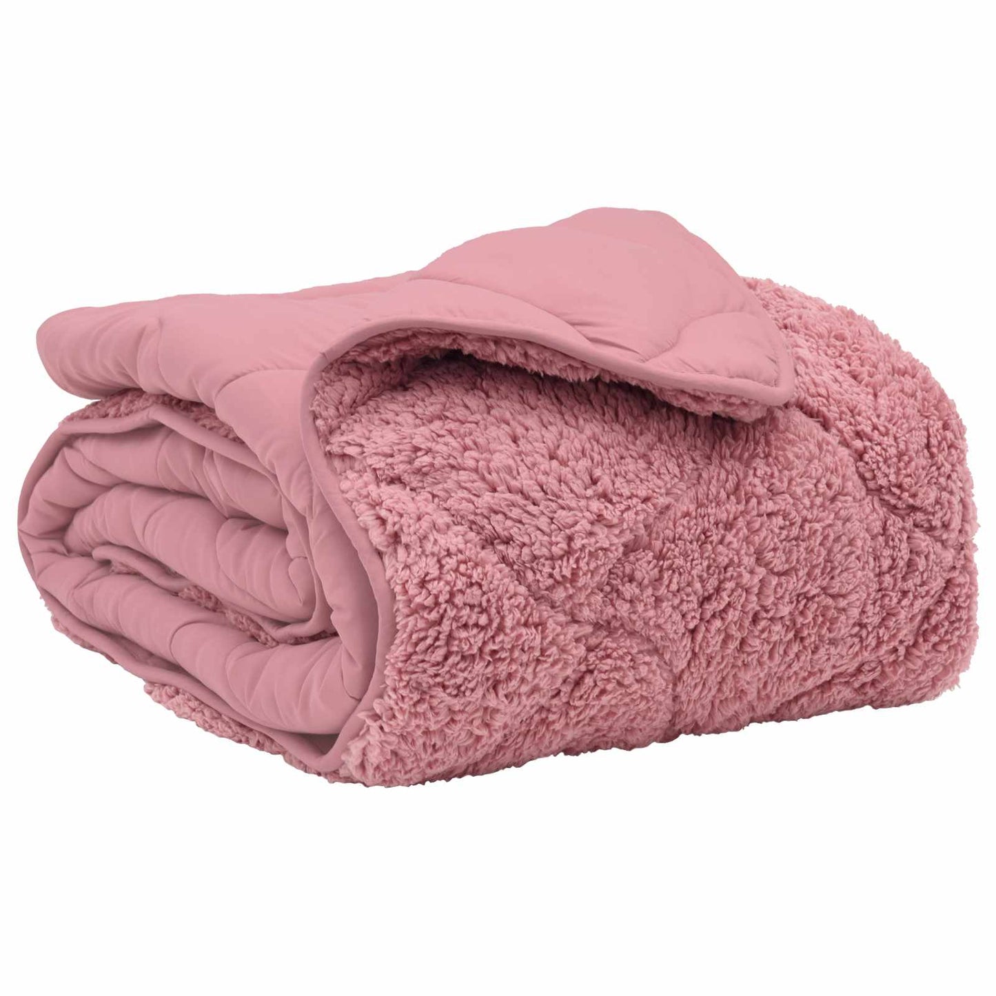Winter Duvet Pink 140 x 220 cm Microfiber and Teddy fleece