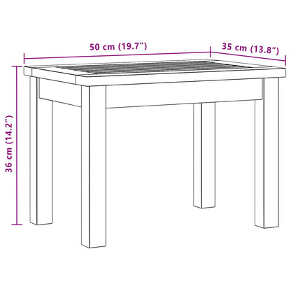 Coffee Table Light Acacia 50 x 35 x 36 cm Solid Acacia Wood