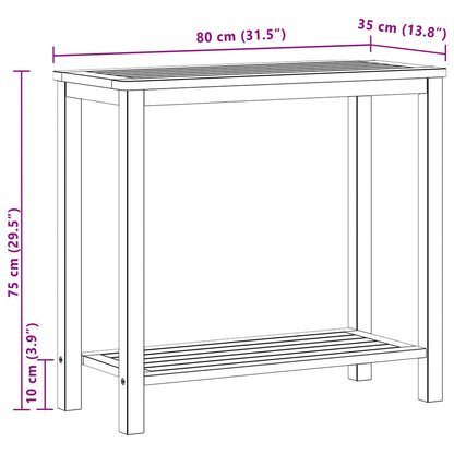 Garden Console Table with Storage Light Acacia 80 x 35 x 75 cm