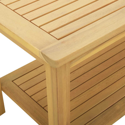 Side Table Oil Natural 70 x 40 x 45 cm Solid Acacia Wood