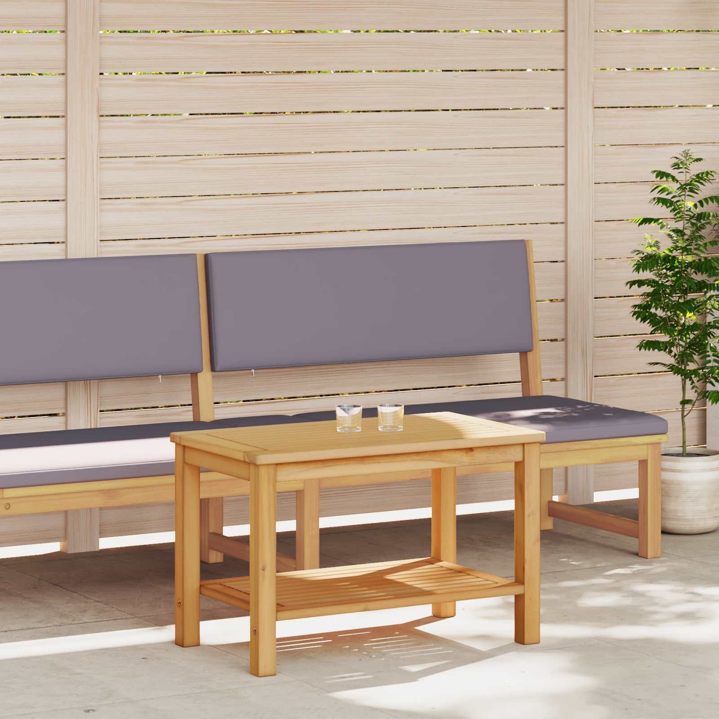 Side Table Oil Natural 70 x 40 x 45 cm Solid Acacia Wood