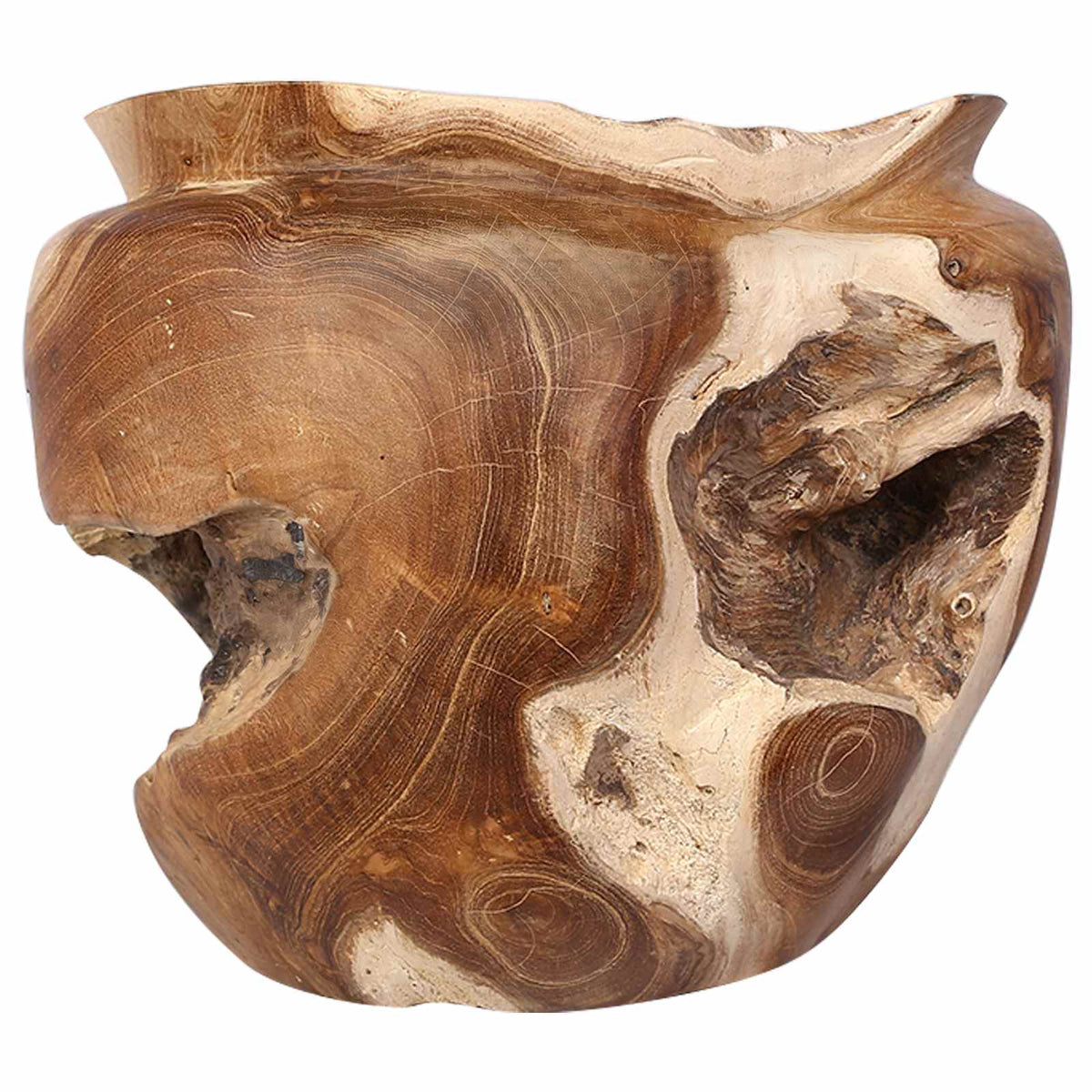 Fruit Bowl JEPARA Teak Brown Ø 35 cm Solid Teak Wood