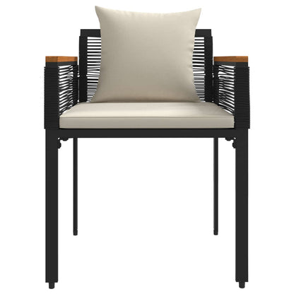 Outdoor Furniture Set Black and Cream White PE Rattan