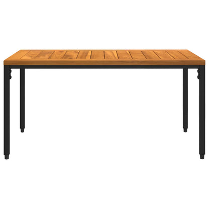 Outdoor Furniture Set Black and Cream White PE Rattan